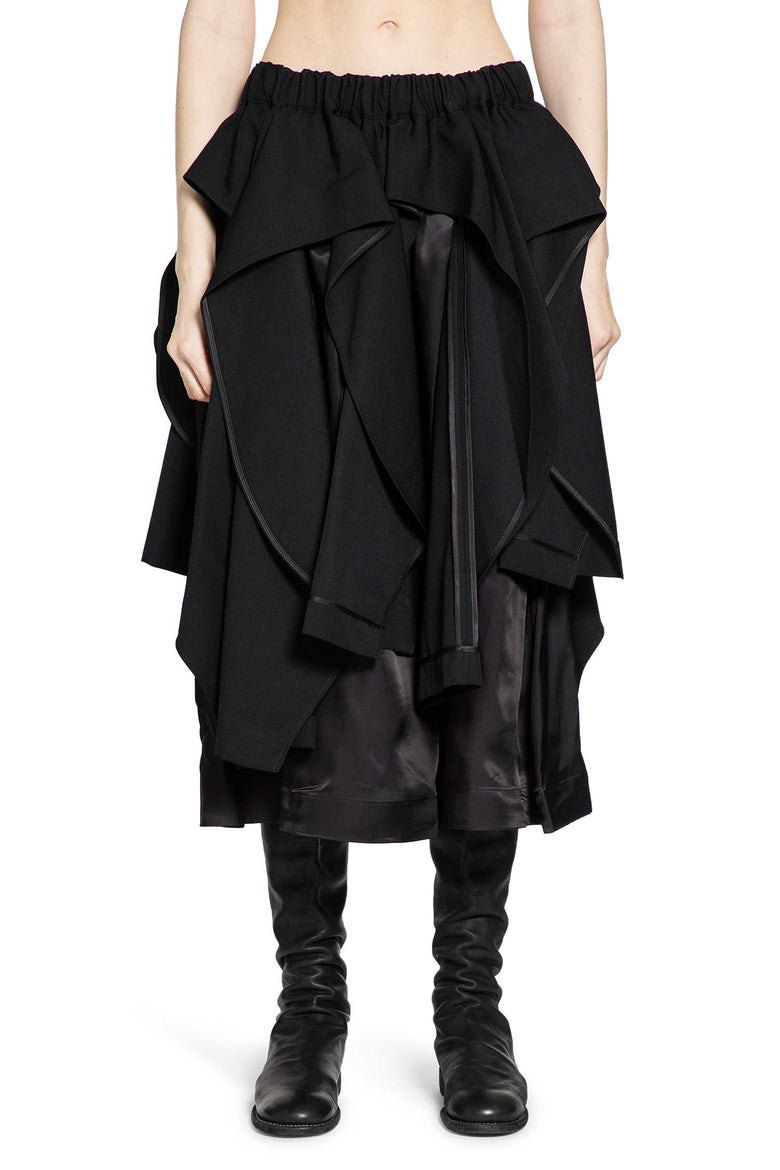 Deconstructed Wool Midi Skirt