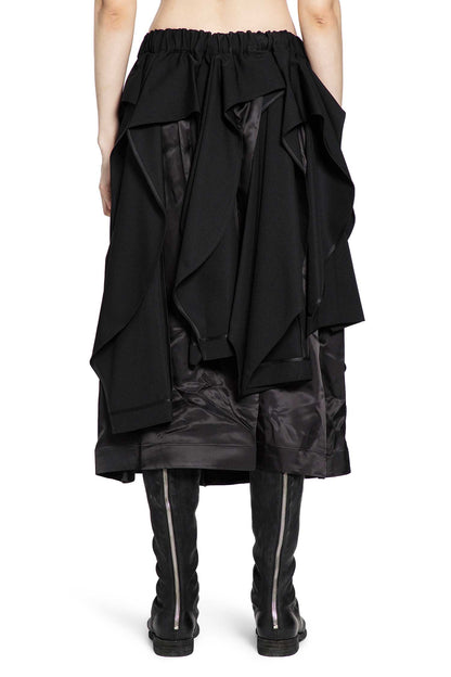 Deconstructed Wool Midi Skirt