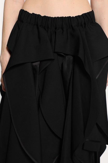 Deconstructed Wool Midi Skirt