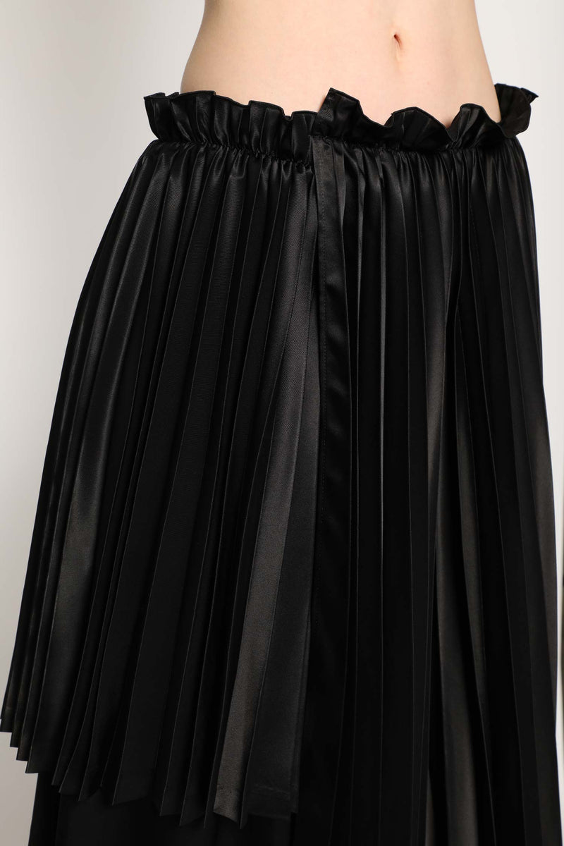 Pleated Asymmetric Midi Skirt