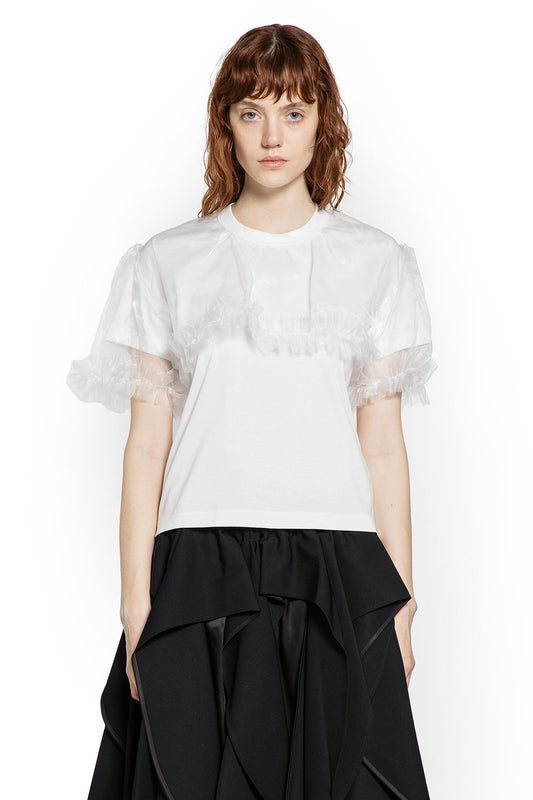 Cotton Jersey and Tulle T-Shirt
