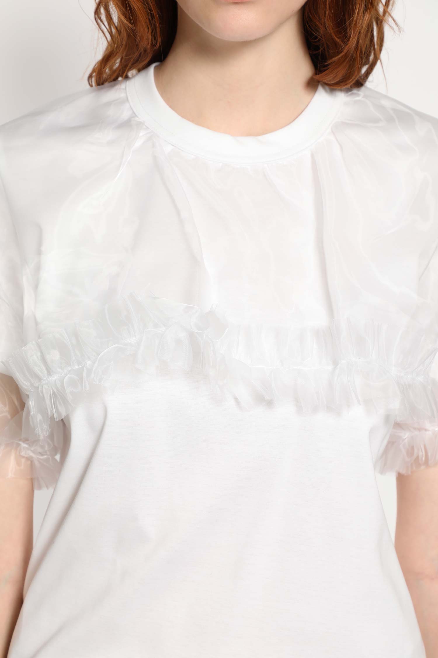 Cotton Jersey and Tulle T-Shirt
