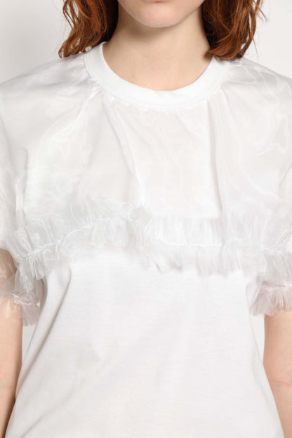 Cotton Jersey and Tulle T-Shirt