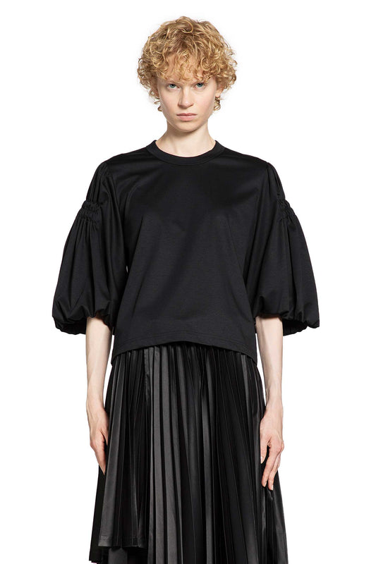 NOIR KEI NINOMIYA WOMAN BLACK T-SHIRTS & TANK TOPS
