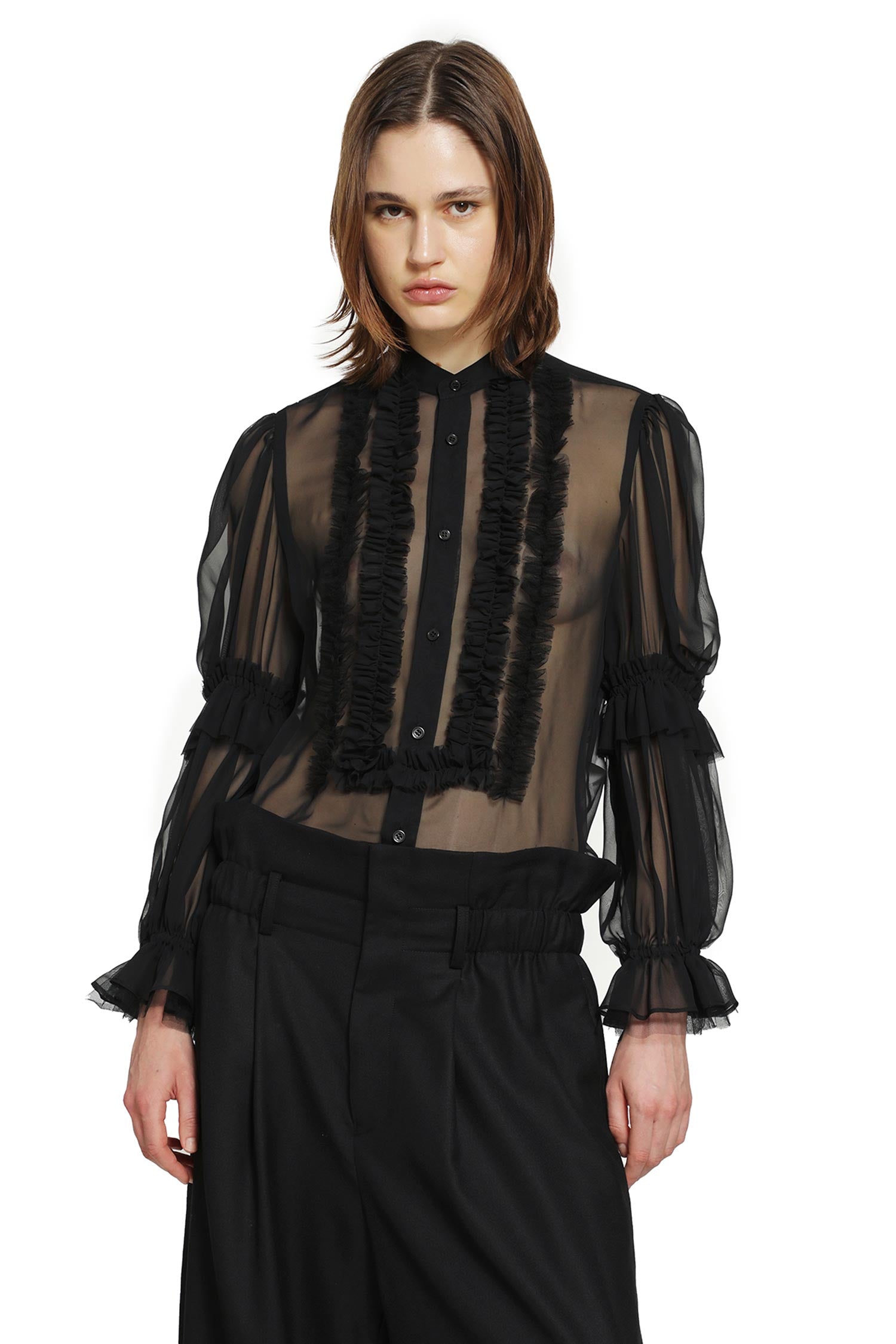 Ruffled Tulle Shirt
