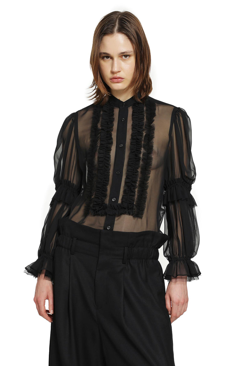 NOIR KEI NINOMIYA Ruffled Tulle Shirt woman