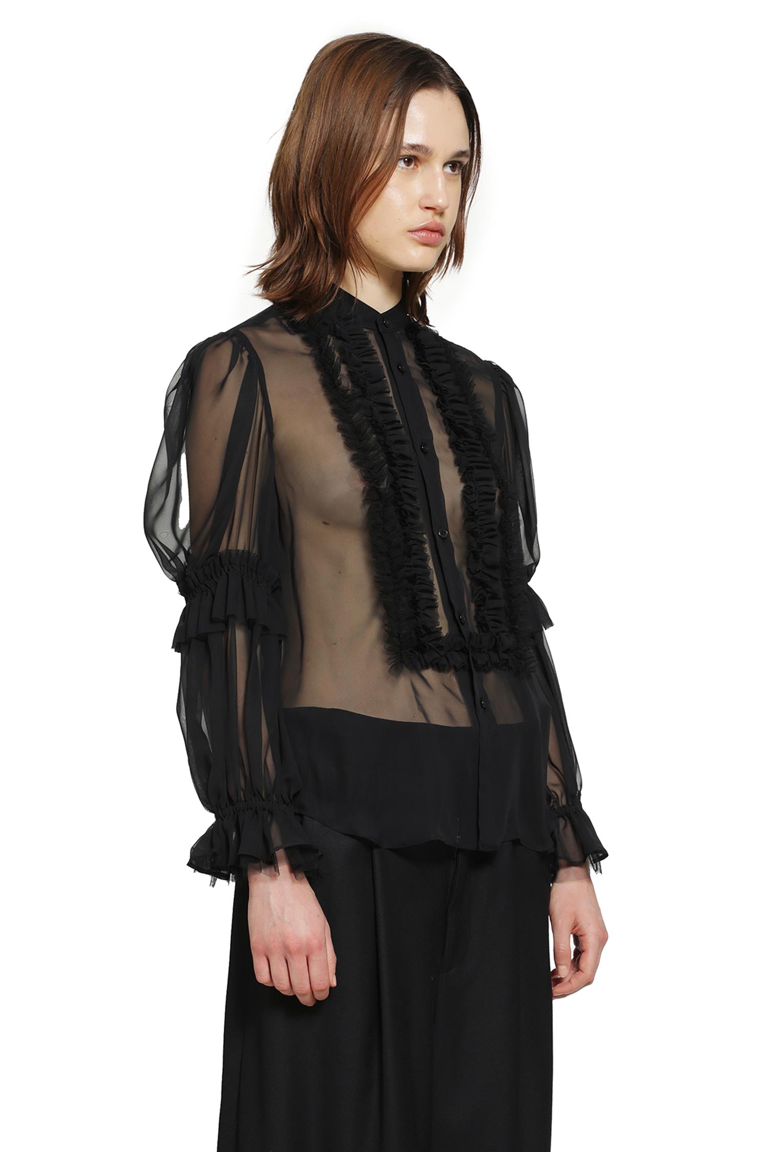 Ruffled Tulle Shirt
