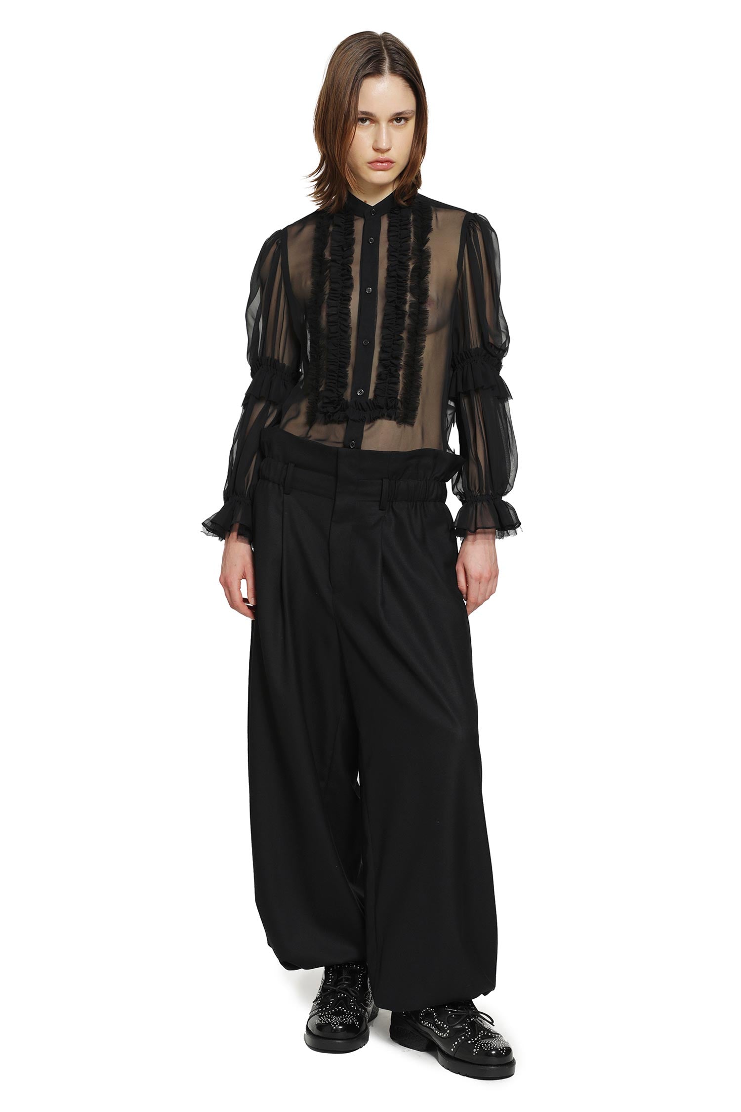 NOIR KEI NINOMIYA Ruffled Tulle Shirt woman