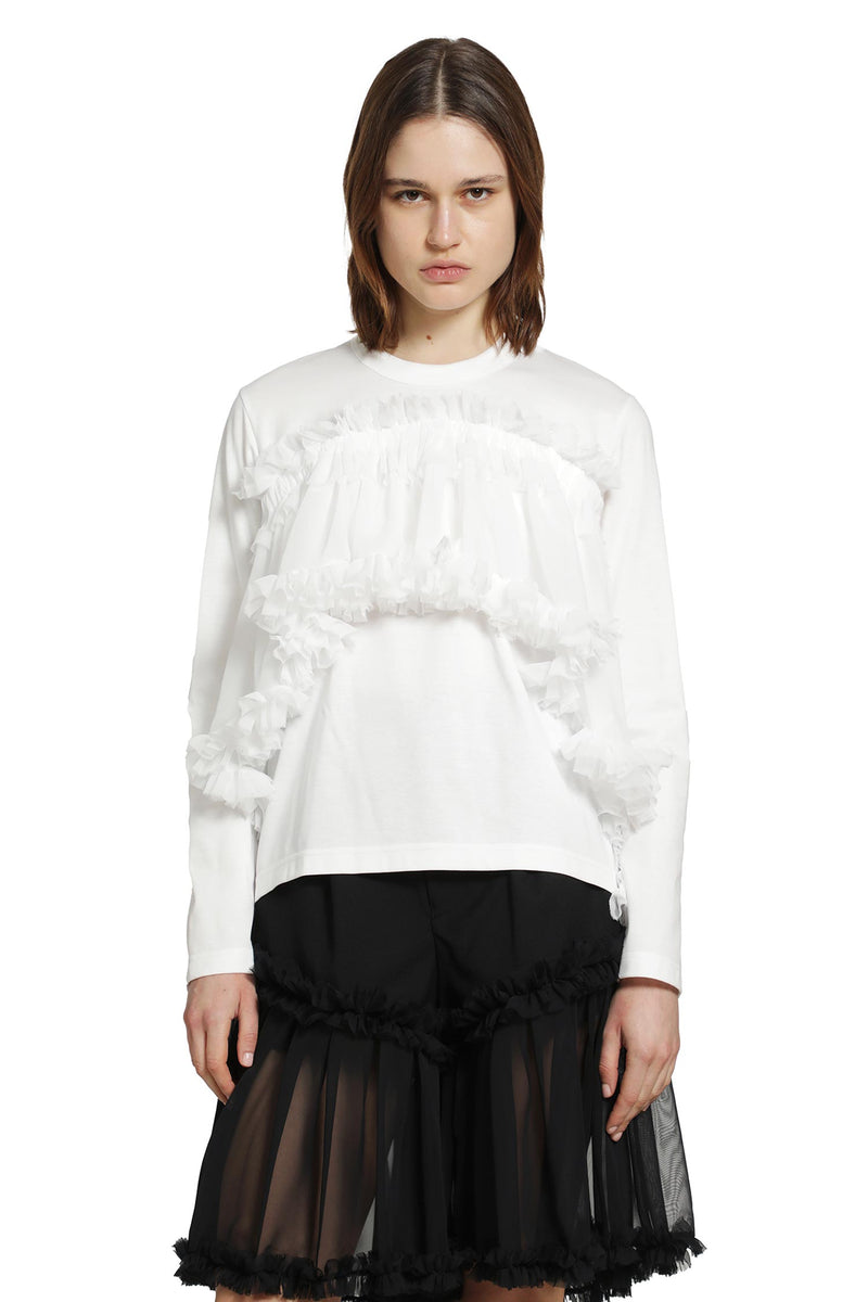 NOIR KEI NINOMIYA Tulle Long Sleeve T-Shirt woman