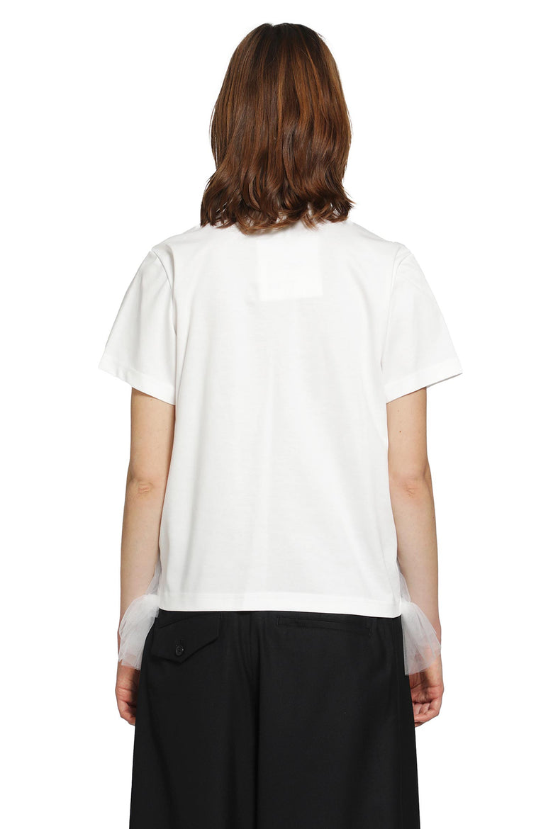 
              NOIR KEI NINOMIYA Cotton Poplin and Ruffled Tulle Polo Shirt woman
            