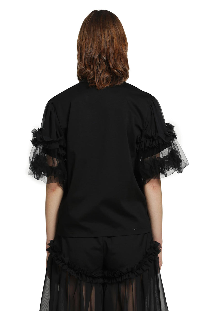 NOIR KEI NINOMIYA Ruffle Short Sleeve T-Shirt woman
