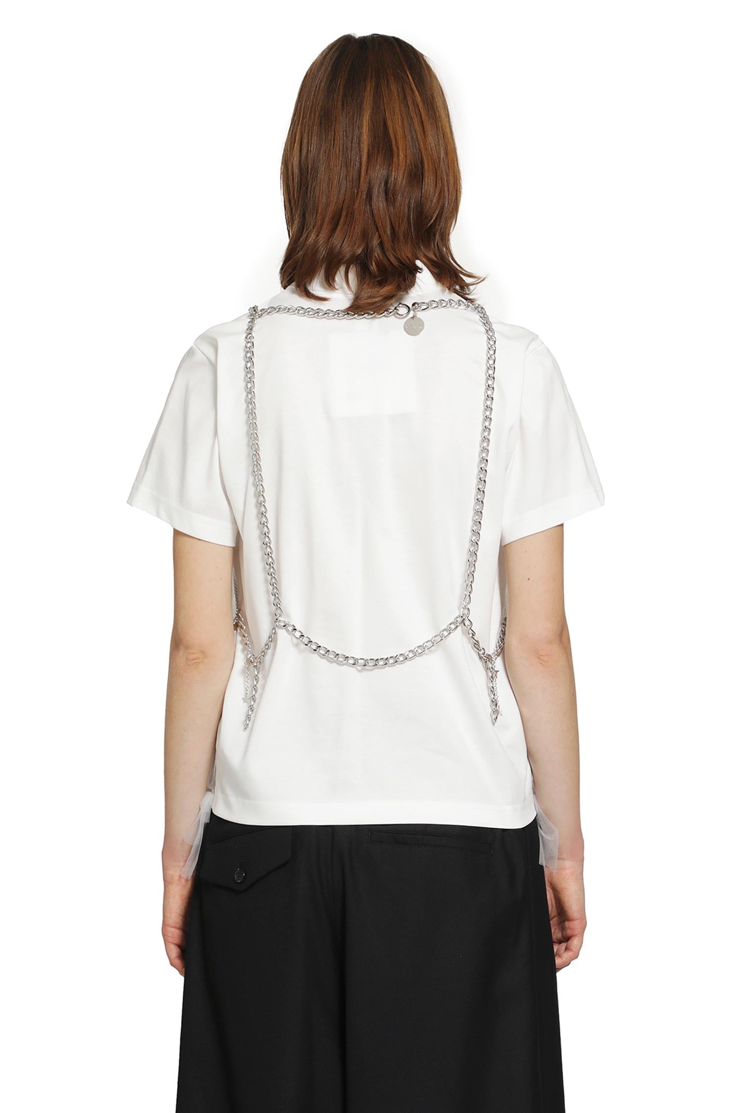 NOIR KEI NINOMIYA Link Chain Crop Top with Stars woman