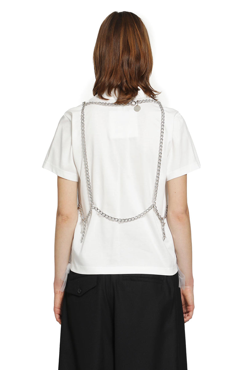 NOIR KEI NINOMIYA Link Chain Crop Top with Stars woman