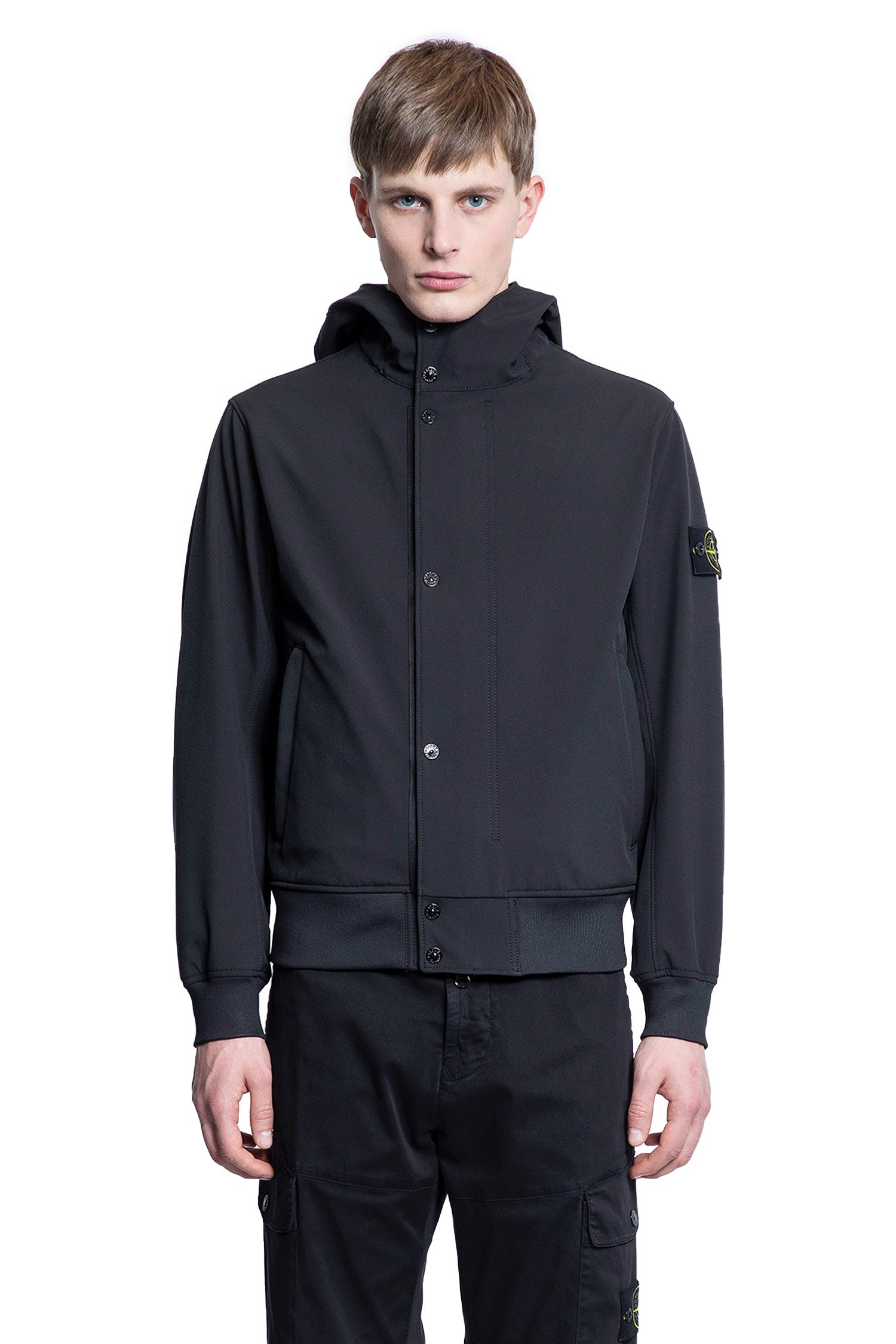 STONE ISLAND MAN BLACK JACKETS