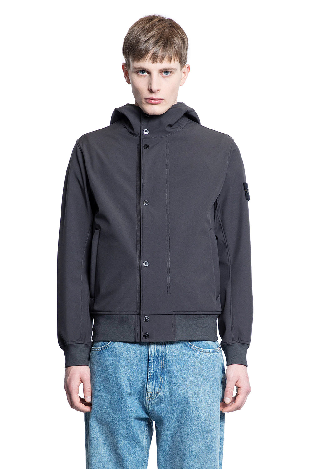 STONE ISLAND MAN GREY JACKETS