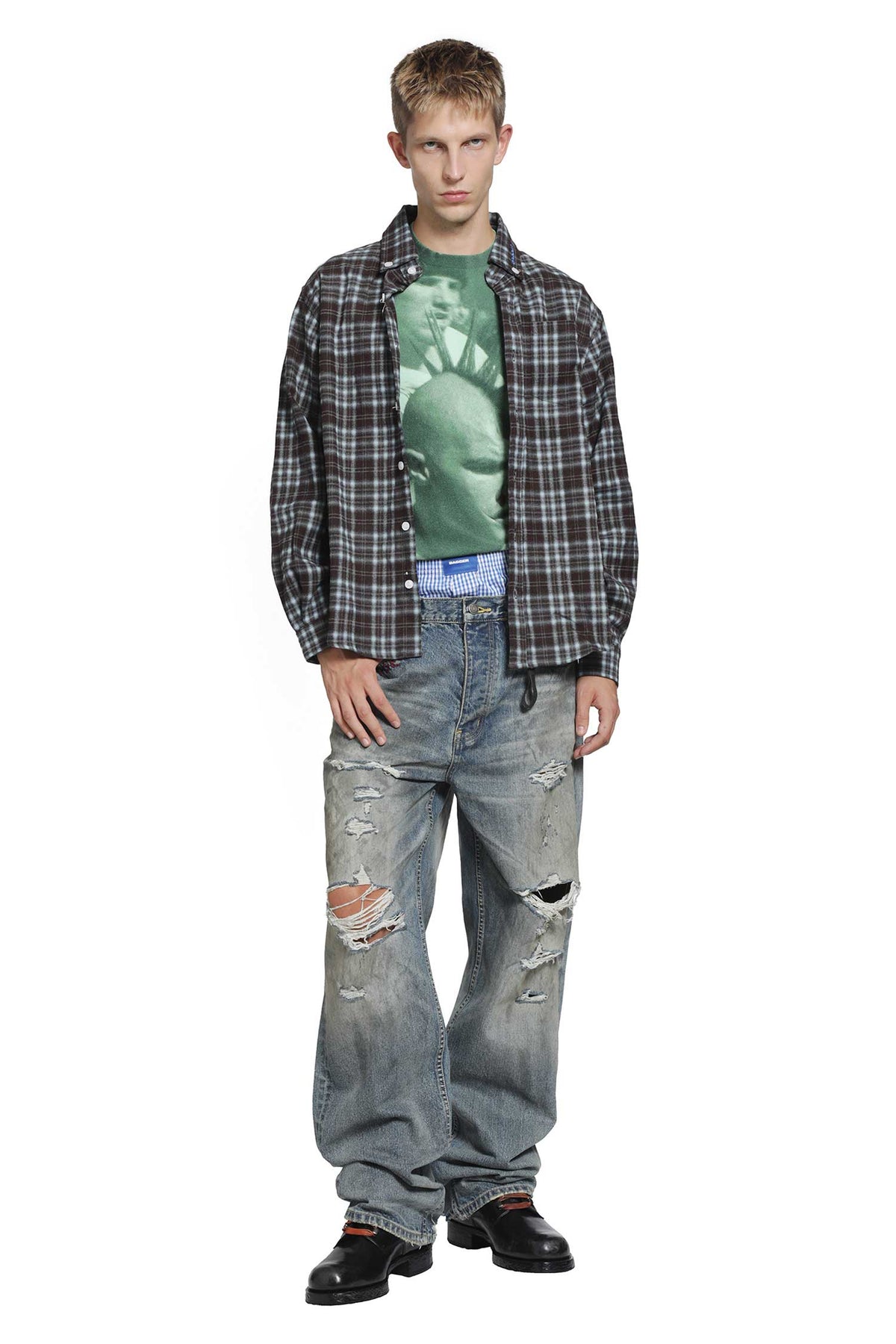 DAGGER Micro Check Flannel Shirt man