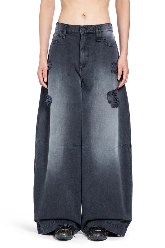Distressed Wide Leg Puddle Jeans