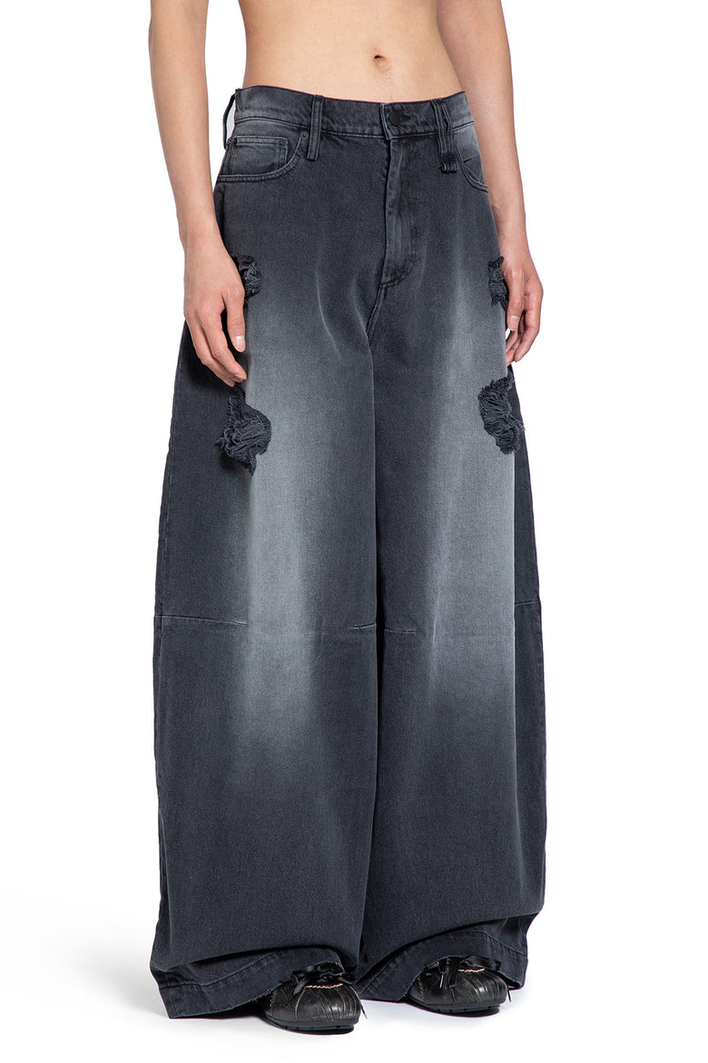 Distressed Wide Leg Puddle Jeans