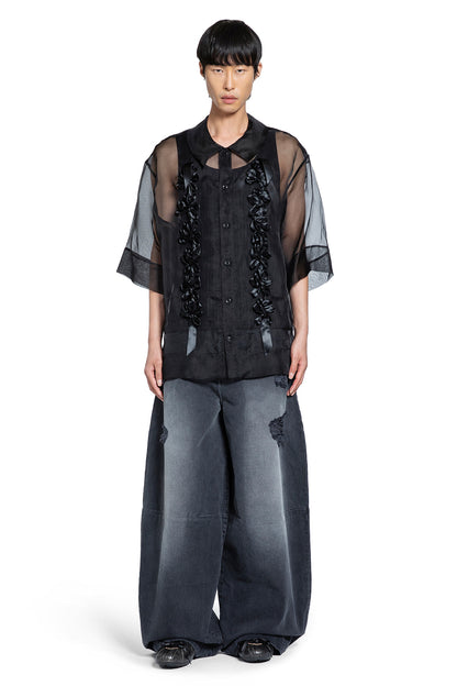 Distressed Wide Leg Puddle Jeans