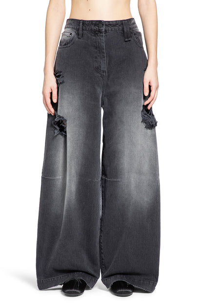 Distressed Wide Leg Puddle Jeans