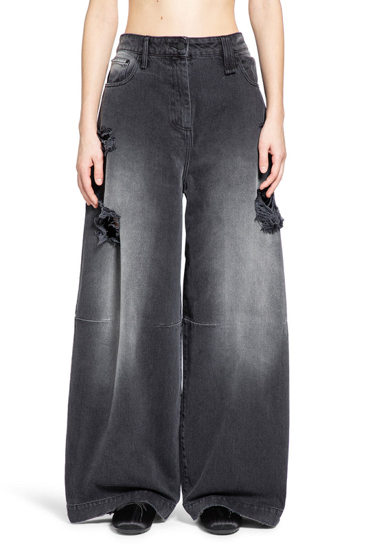 Distressed Wide Leg Puddle Jeans