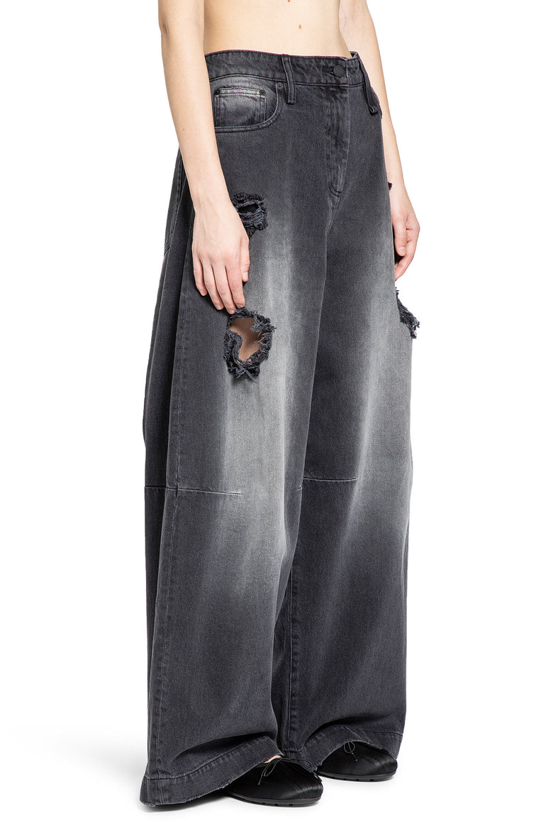Distressed Wide Leg Puddle Jeans