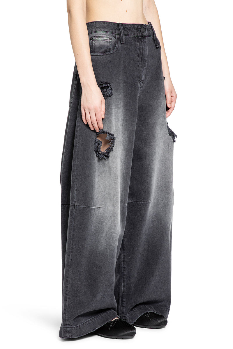 Distressed Wide Leg Puddle Jeans - Antonioli.eu