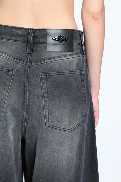 Distressed Wide Leg Puddle Jeans