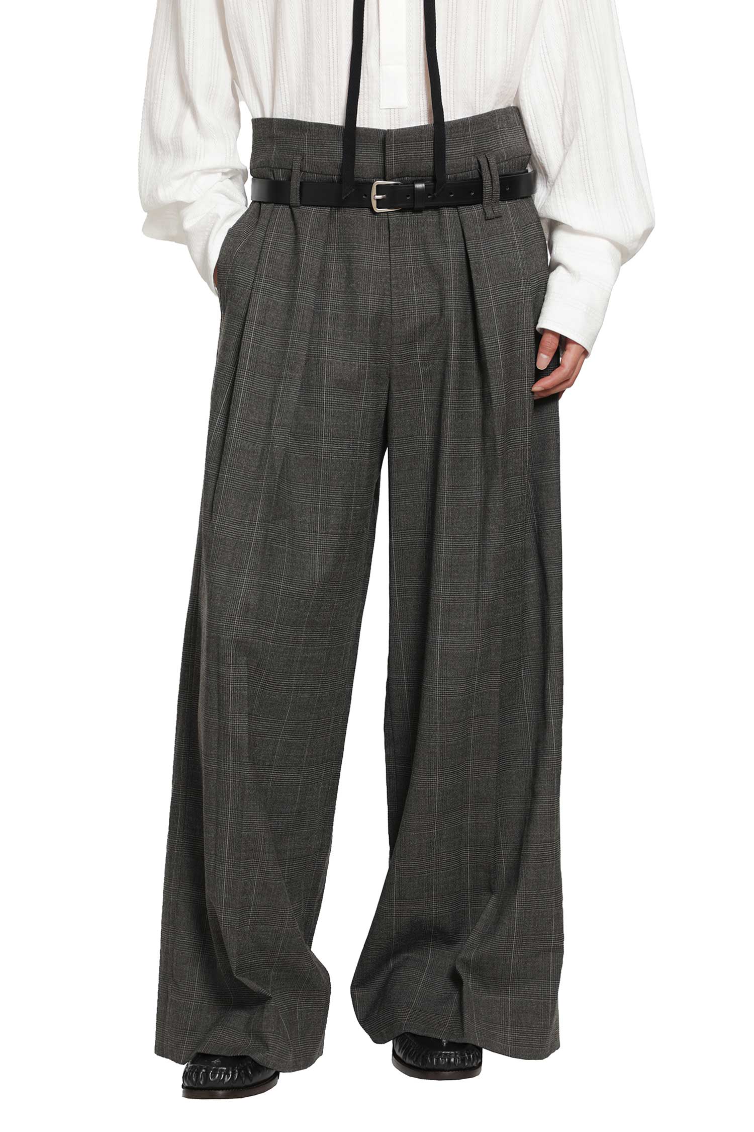Peeling Waist Wide Leg Trousers