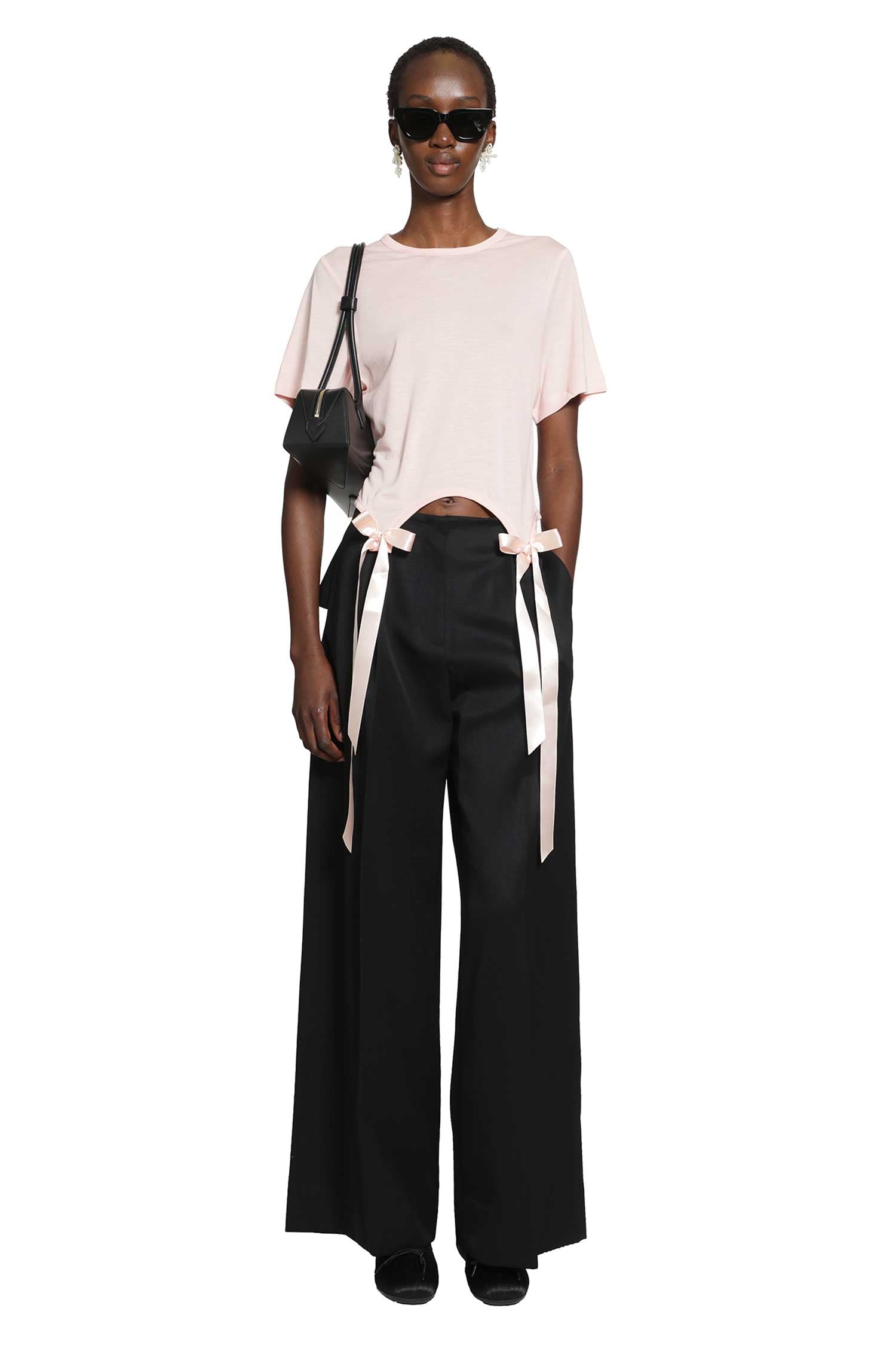 Back Bow Wide Leg Trousers