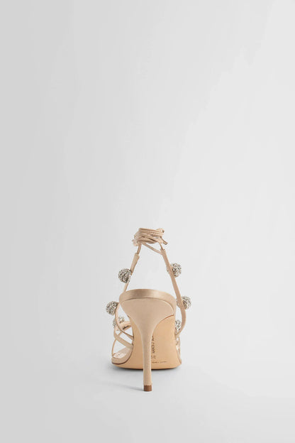 MANOLO BLAHNIK WOMAN GOLD SANDALS & SLIDES - Antonioli.eu