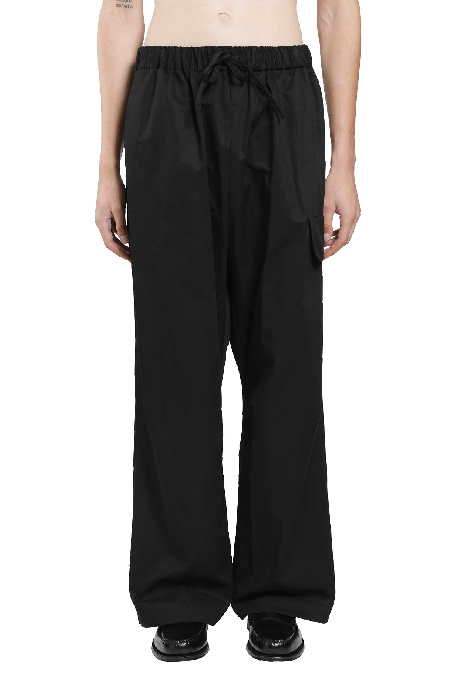 Drawstring Cargo Knee Pleat Trousers