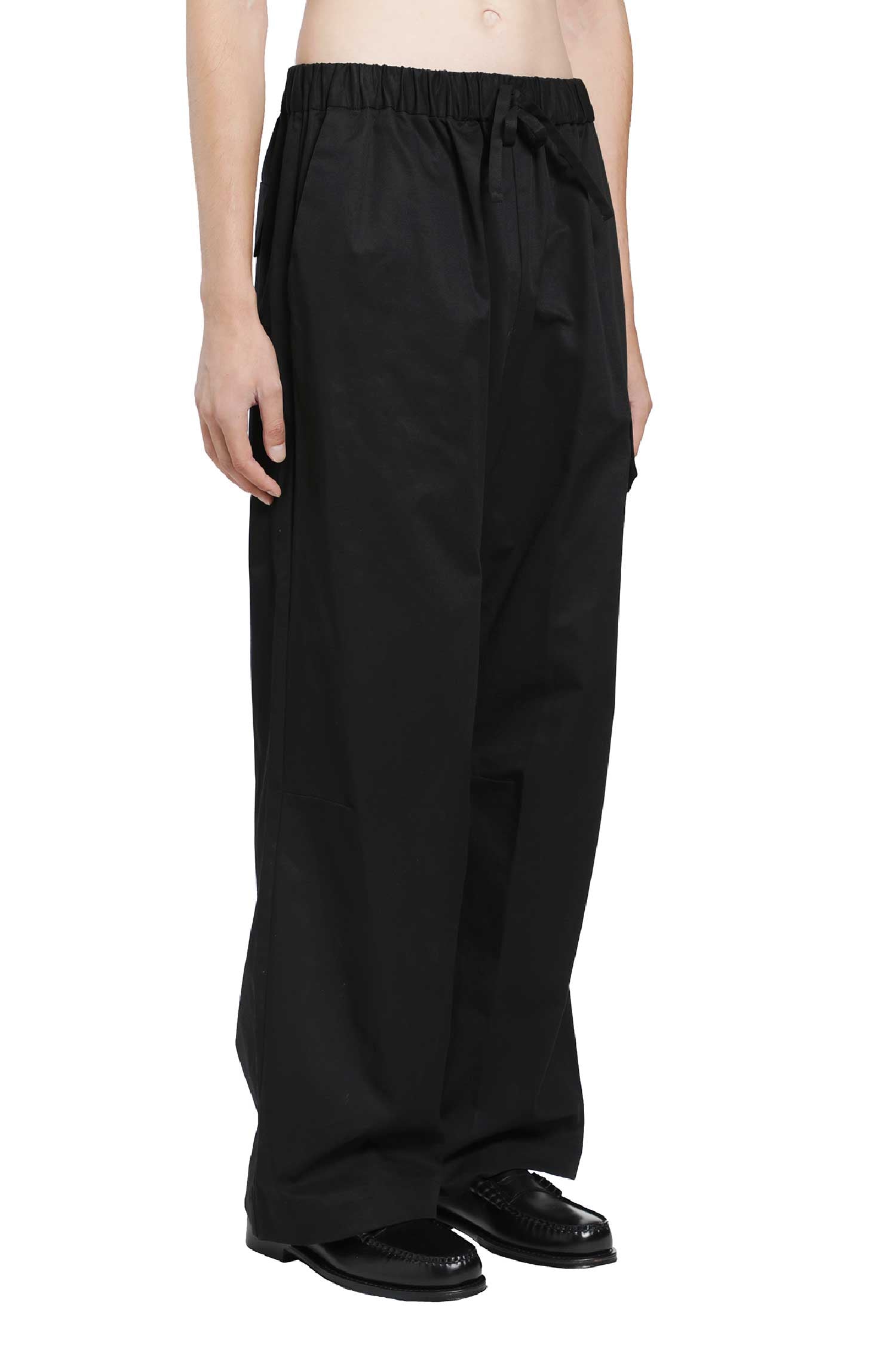 Drawstring Cargo Knee Pleat Trousers