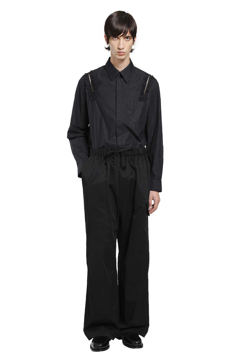 SIMONE ROCHA Drawstring Cargo Knee Pleat Trousers man