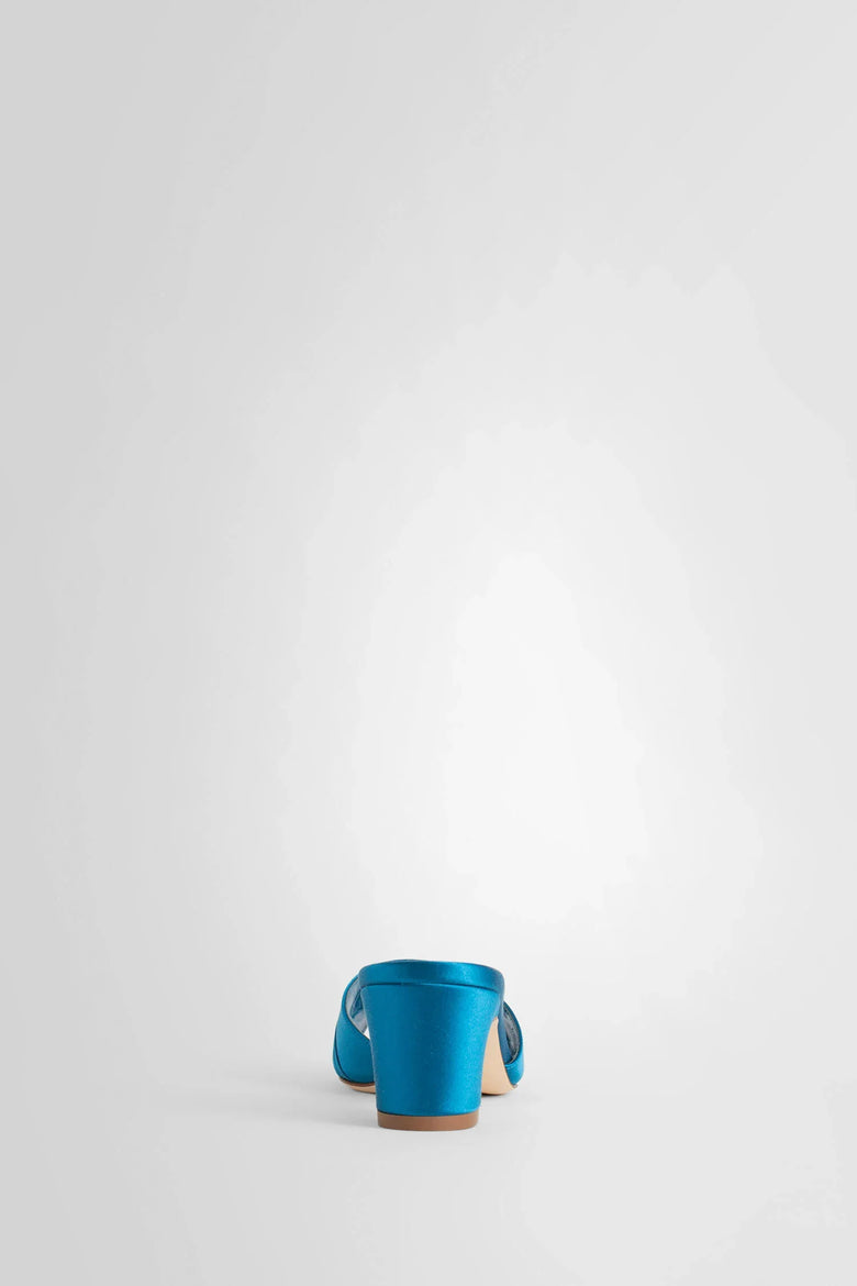 MANOLO BLAHNIK WOMAN BLUE MULES - Antonioli.eu