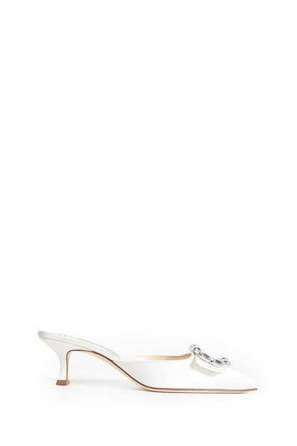 Mayjou Satin Crystal Buckle Mules