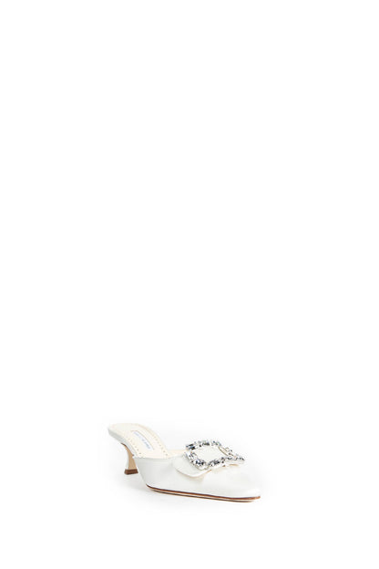 Mayjou Satin Crystal Buckle Mules