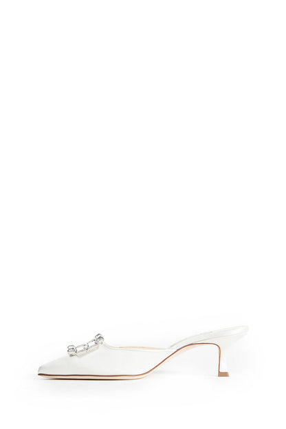 Mayjou Satin Crystal Buckle Mules