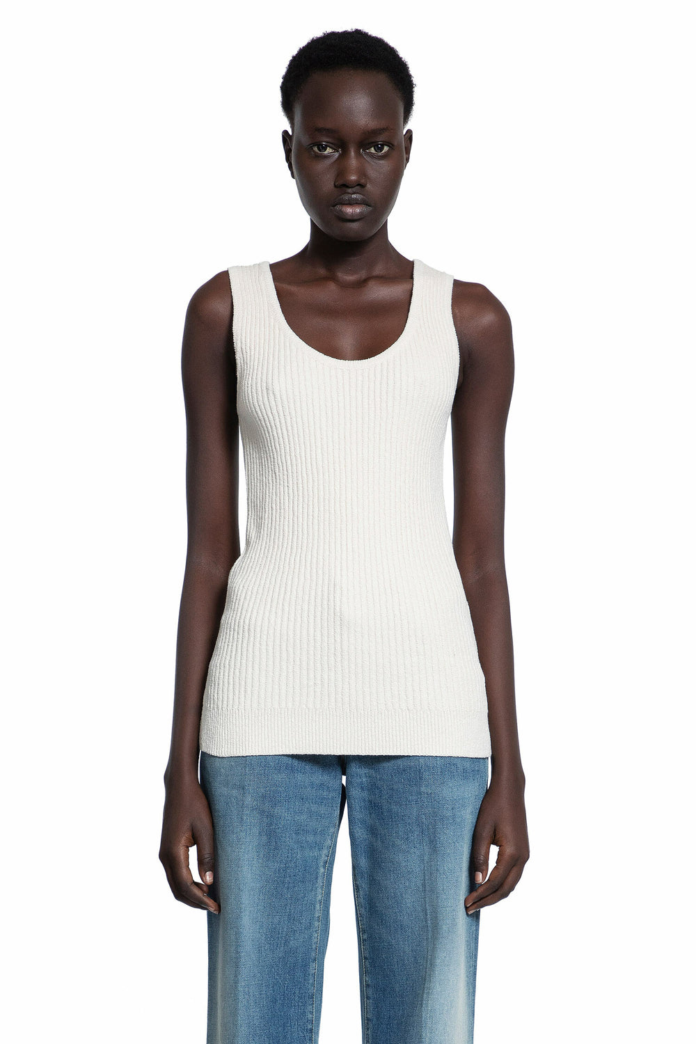 TOTEME WOMAN OFF-WHITE T-SHIRTS & TANK TOPS