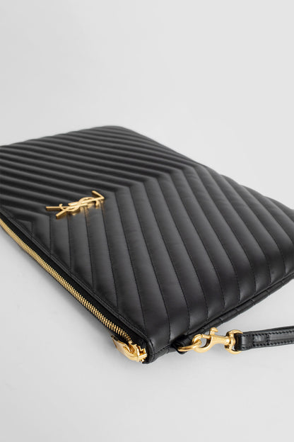 SAINT LAURENT WOMAN BLACK CLUTCHES & POUCHES