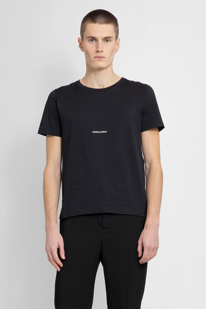 SAINT LAURENT MAN BLACK T-SHIRTS & TANK TOPS