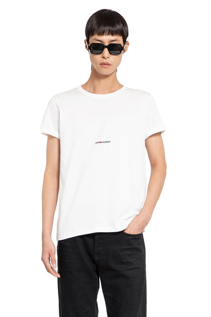 SAINT LAURENT MAN WHITE T-SHIRTS & TANK TOPS