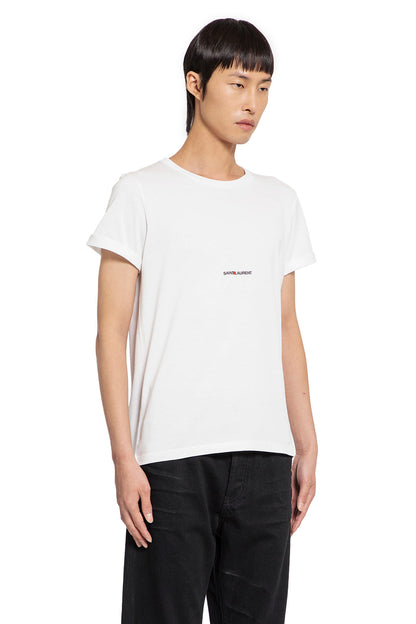 SAINT LAURENT MAN WHITE T-SHIRTS & TANK TOPS