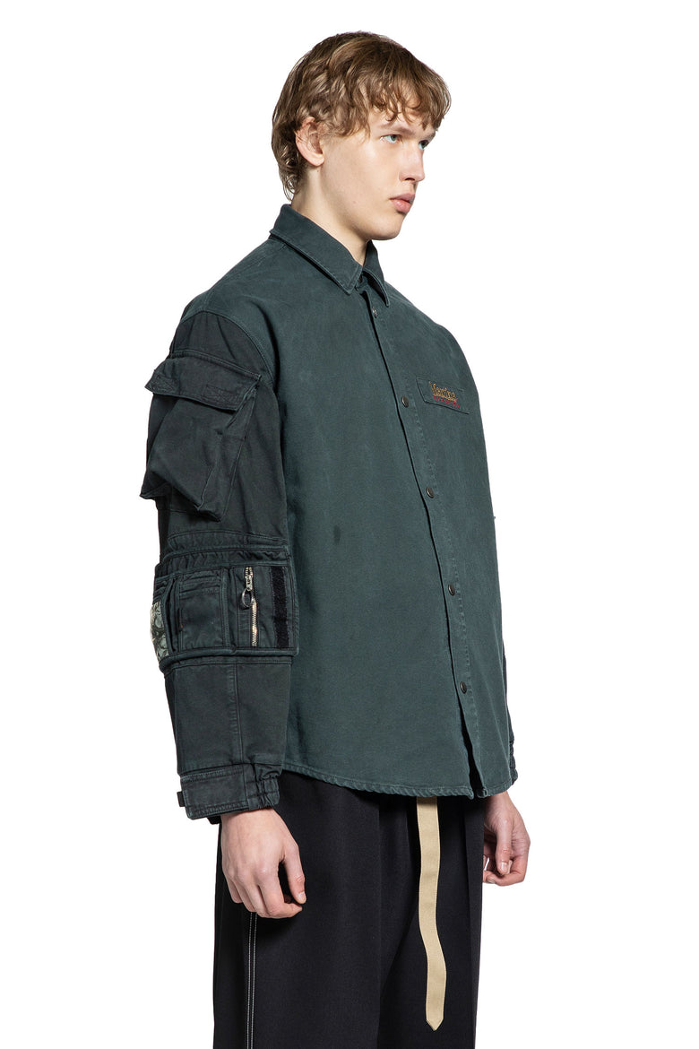 MARTINE ROSE MAN GREEN SHIRTS