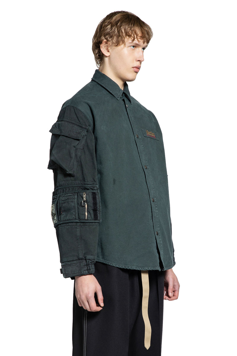 Cotton Denim Utility Overshirt