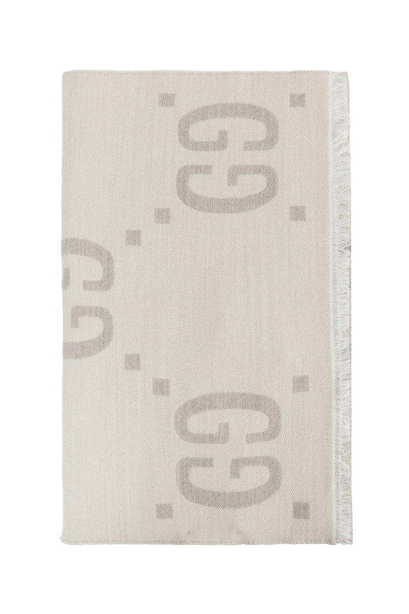 GUCCI GG Jacquard Wool Silk Scarf man