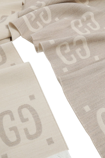 GG Jacquard Wool Silk Scarf