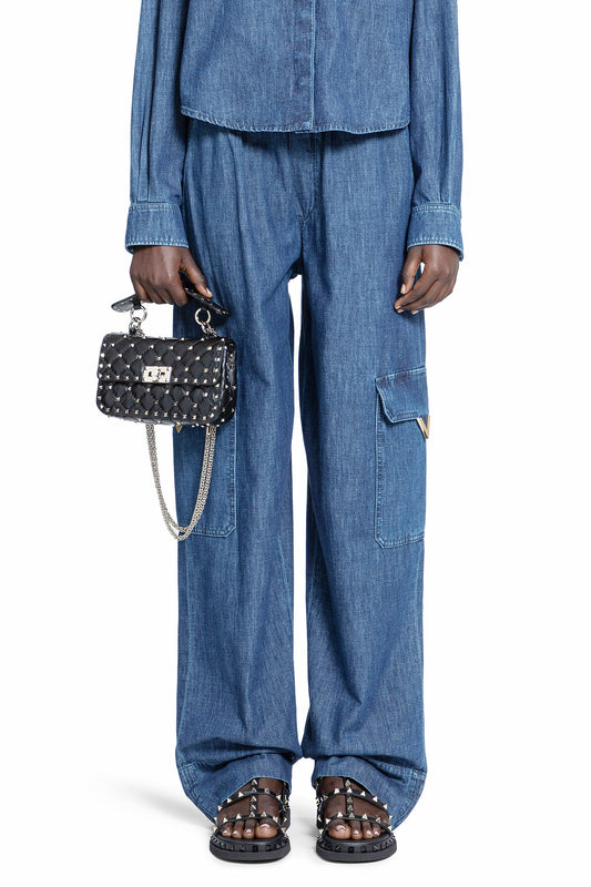 VALENTINO WOMAN BLUE TROUSERS