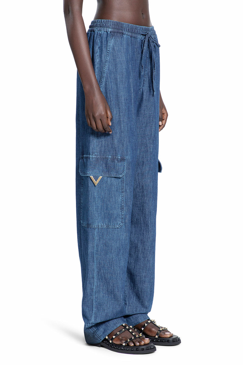 VALENTINO WOMAN BLUE TROUSERS