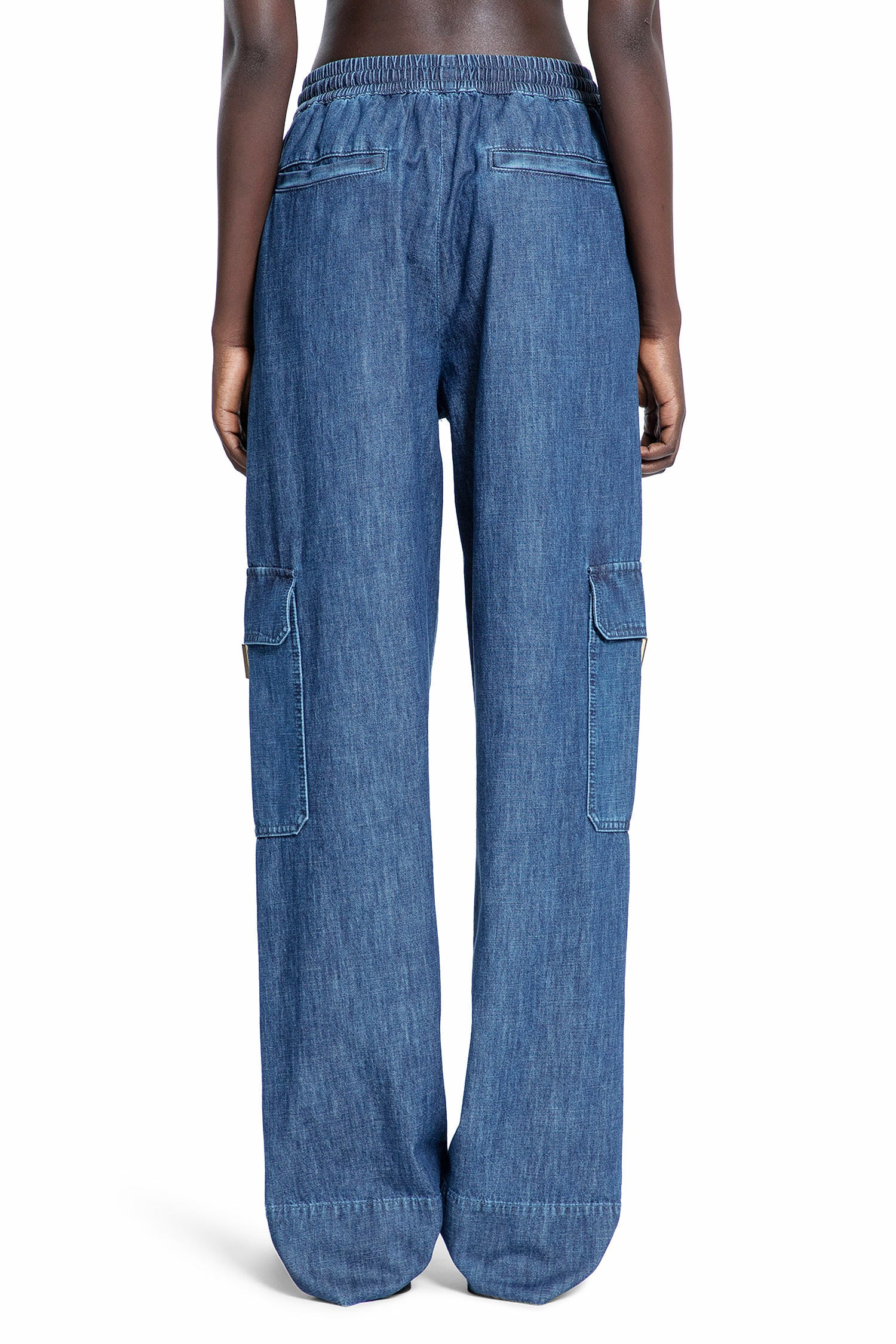 VALENTINO WOMAN BLUE TROUSERS